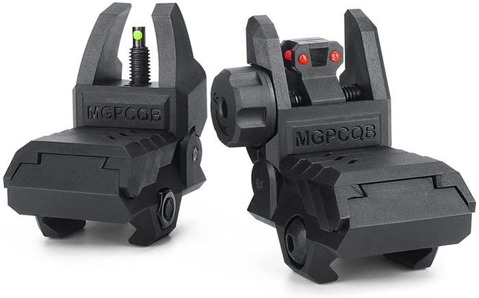 Aecktech with Green and Red Full Dots Polymer Fiber Optics Iron Sights